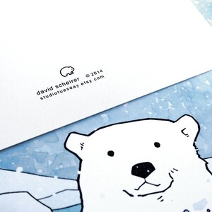 Polar Bear Holiday Card Set 10 Illustrated Cards Winter Animal ...
