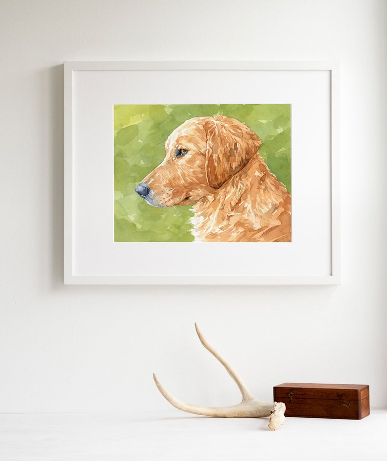 Golden Retriever Dog Print Watercolor 11x14 Limited Edition Print Dog Art Pet Portrait image 2