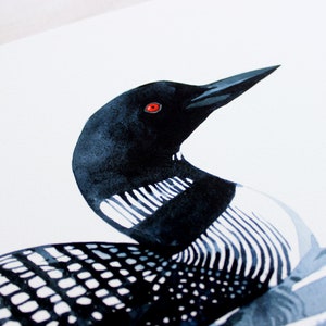 Loon Art Print Bird Watercolor Painting Coastal Wall Art, Lakehouse Decor image 6