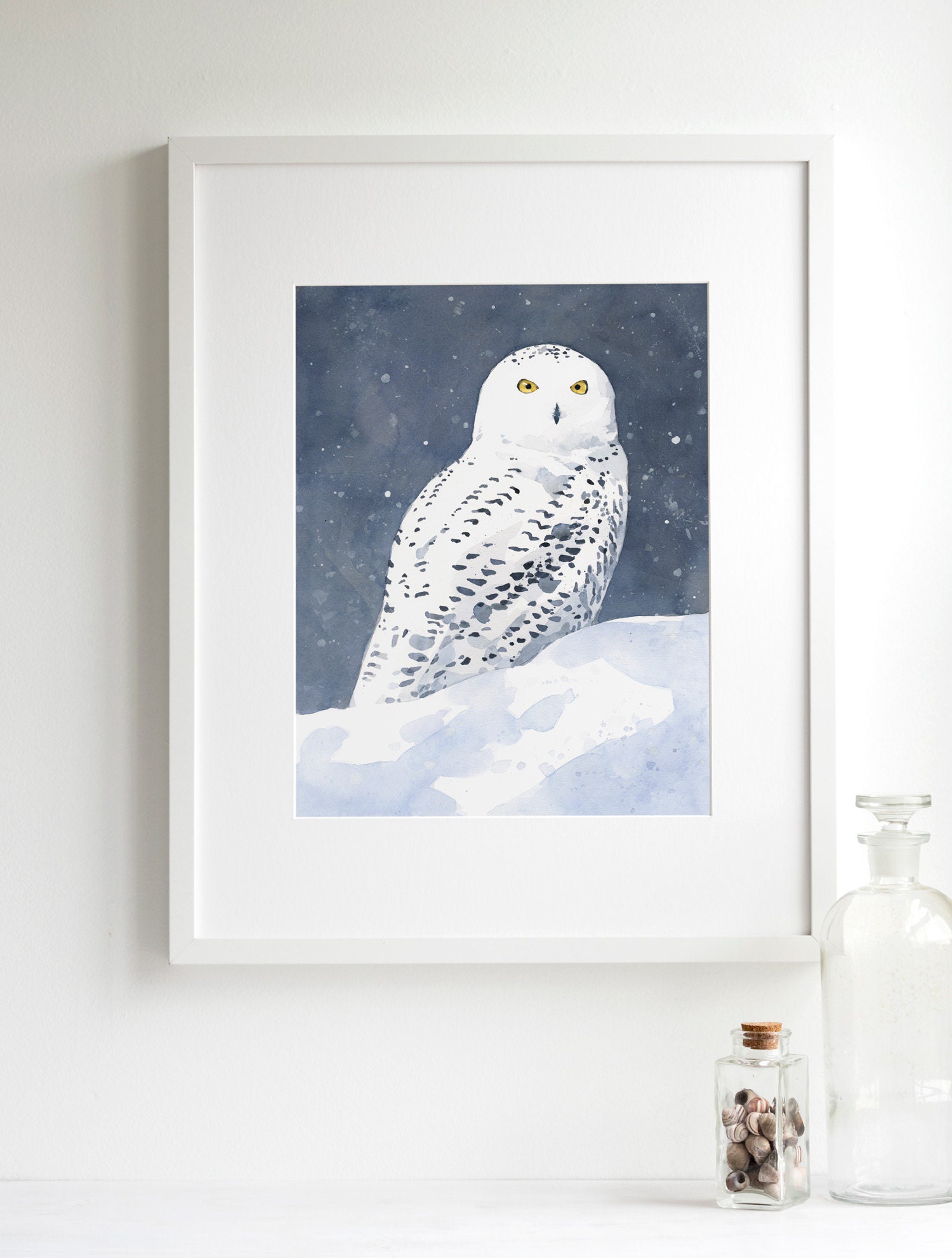 Snowy Owl Watercolor Fine Art Print Winter Bird Painting - Etsy Israel
