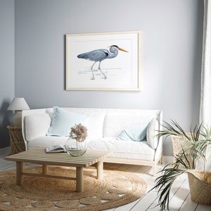Great Blue Heron Watercolor Art Print Large Bird Art image 3