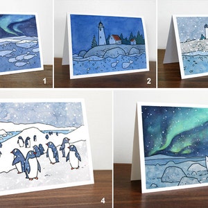 Animal Mixed Christmas Card Set No 1 10 Illustrated Holiday Cards Winter Card Box Set image 2