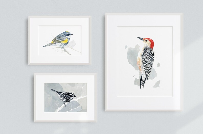 Red-bellied Woodpecker Print Watercolor Bird Painting Bird Wall Art image 3