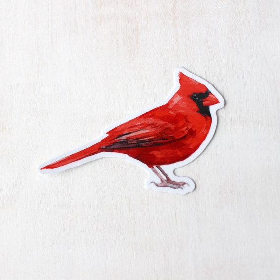 Red Cardinal Sticker: Waterproof Vinyl Bird Decal