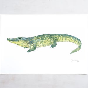 Alligator Druck Aquarell Tier Kunstdruck