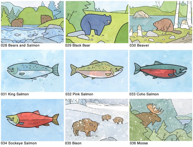 Mini Print Set Choose Your Own Animal Illustration Series image 5