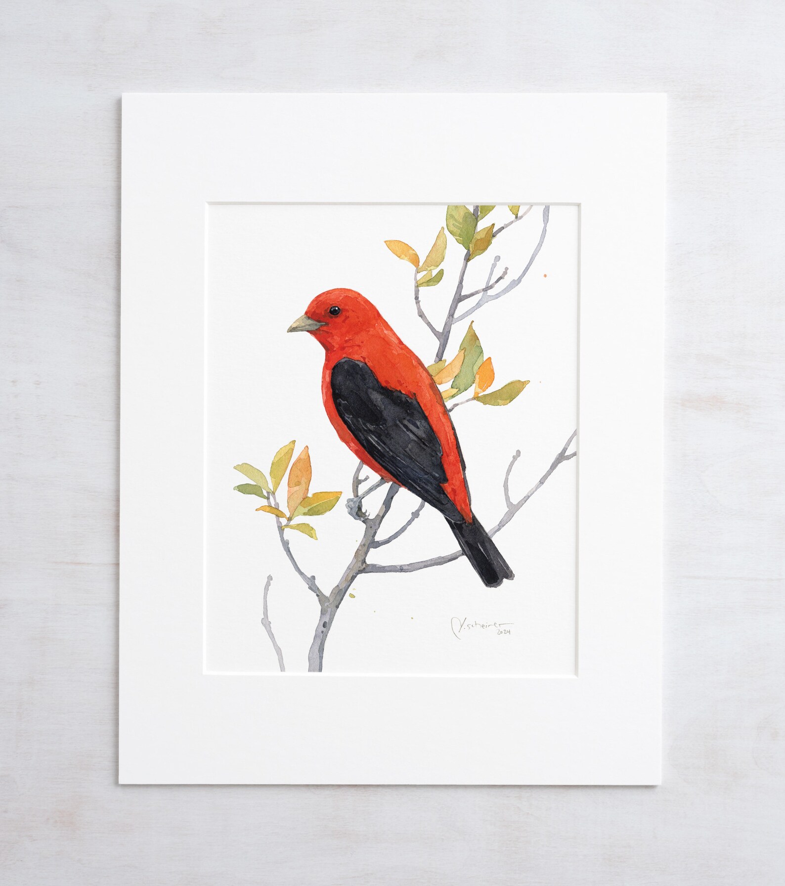 Scarlet Tanager Print Bird Watercolor Painting Print - Etsy