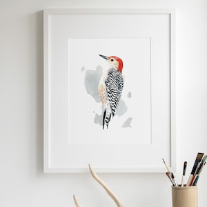 Red-bellied Woodpecker Print Watercolor Bird Painting Bird Wall Art image 5