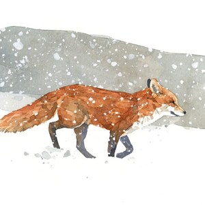 Fox in Snow Christmas Card Set Winter Watercolor Greeting Cards Holiday Cards image 5