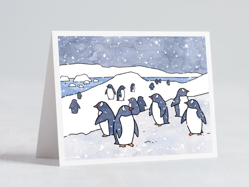 Animal Mixed Christmas Card Set No 1 10 Illustrated Holiday Cards Winter Card Box Set image 7