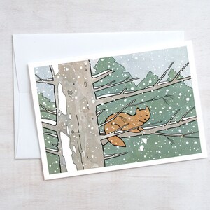 Pine Marten Christmas Card Animal Illustrated Holiday Card image 2