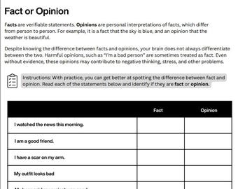 CBT: Fact or Opinion PDF