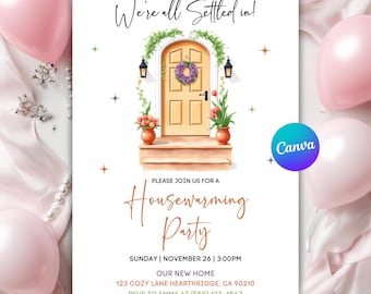 Housewarming Party Invitation, House Warming Party, Home Sweet Home, Modern Housewarming Party Invite, Modern Minimalist, Canva Editable