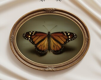 Monarch Butterfly Wall Art, Vintage Orange Insect Print, Nature Digital Download, Botanical Wildlife Home Decor