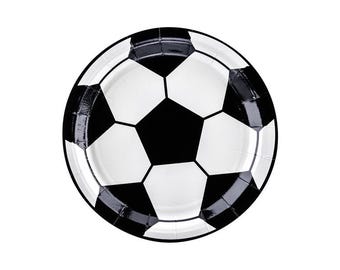 Football Paper Plates, Soccer Party Supplies (6 Count)