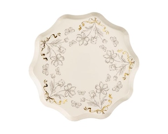 Floral Paper Plates, Baby Shower Party Tableware (6 pcs)