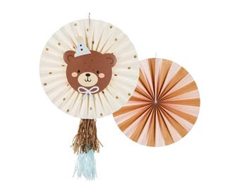 Teddy Bear Rosettes Party Decorations (Pack of 2)