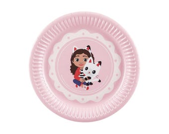 Gabby's Dollhouse Pink Paper Plates (Set of 6) – 18cm Party Supplies