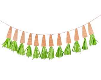 Easter Carrot Tassel Banner, Reusable Party Decoration (2m)