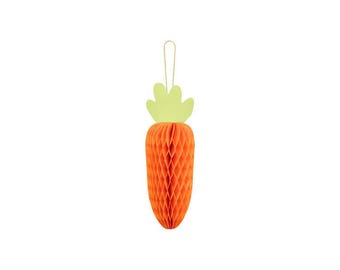 Orange Carrot Honeycomb Decoration (20cm Height)