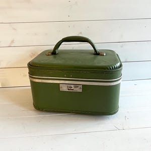 Valigia in pelle vintage / Custodia per il trucco in pelle / Decorazione per bagagli retrò