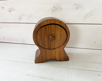 Vintage Wood Jewelry Box with Drawer | Trinket Storage Box  | Vanity Bedroom Decor | Small Jewelry Holder | Handmade Pedestal Wood Box