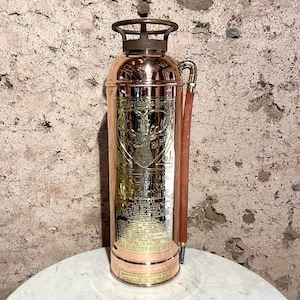 Rare Vintage Antique Elkhart Fire Extinguisher with Copper and Brass Exterior