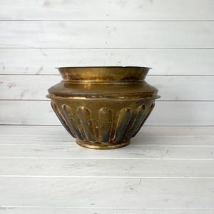 Rare Large Vintage Brass Metal Planter Pot | 1950’s Italian E. Casagrande for Borgo Valsugana Style