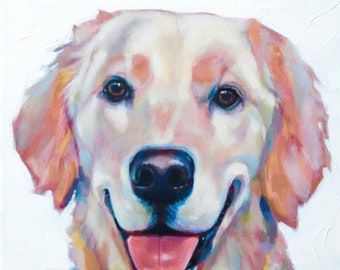 Printable Digital Download Golden Retriever Painting Dog Art