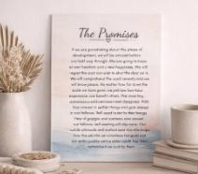 The Promises Digital Print Wall Art | AA Sobriety Gift | Inspirational ...