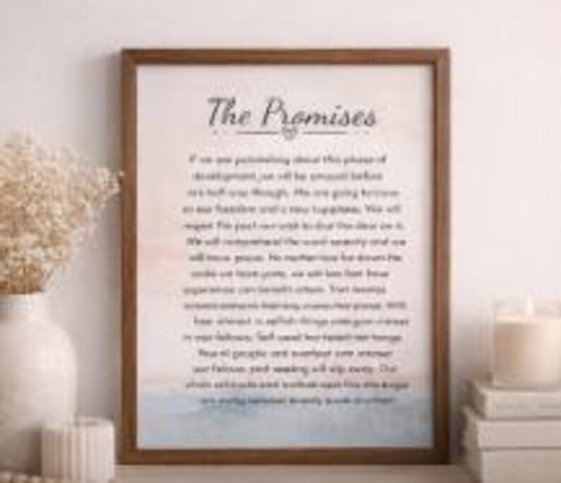 The Promises Digital Print Wall Art | AA Sobriety Gift | Inspirational ...