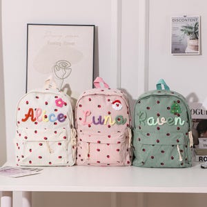 Personalized Kids Backpack: Plush Embroidered School Bag
