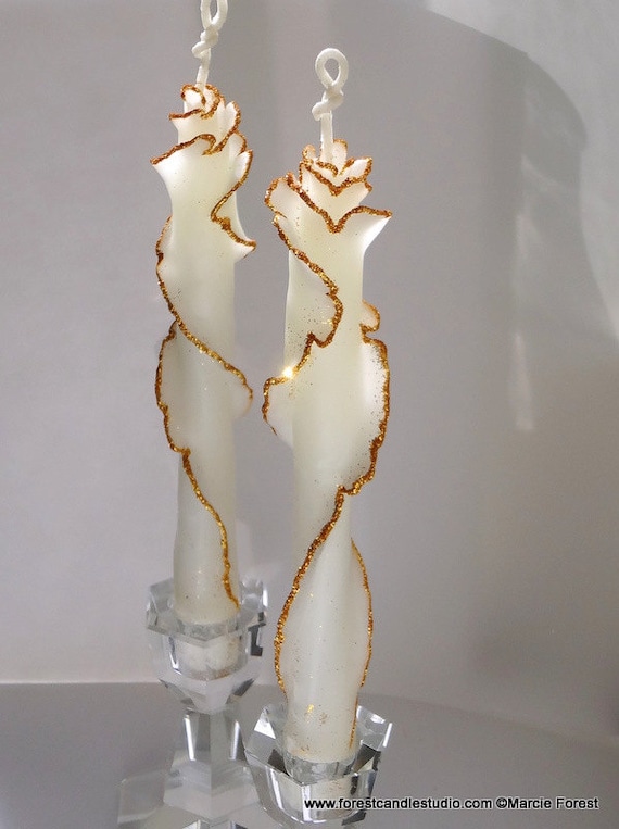 Decorative Taper Candles Glitter Candle Set of 2 White & Etsy