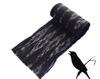 Black and White Sash Belt, SA03 - Guatemalan Ikat Fabric, Long Woven Belt - VTG NOS, Fair Trade Guatemala - B&W Pirate Sash, HandWoven Belts