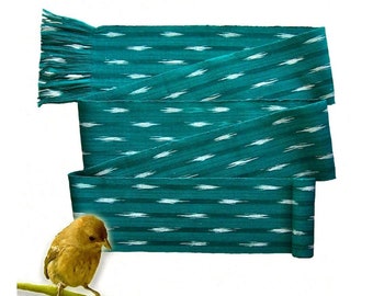 Arcadia Teal Green Sash, SA63 SA67 - Ikat Fabric, Fair Trade, Guatemalan Sash - Handwoven Belts - Long Woven Belt - Pirate Sash Belt