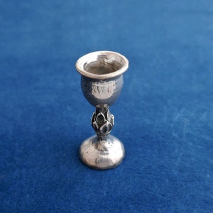 Cast Sterling Silver, Miniature Chalice Goblet, Hand Sculpted Dimensional Charm Pendant, by Reva Myers, 1990s Vintage NOS, Pagan Ritual Tool