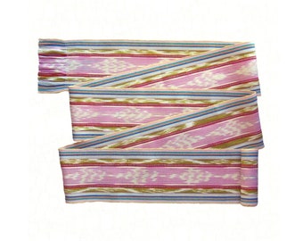 Cosmos Pink Lemonade Sash, SA45 - Multicolor Fair Trade Guatemala, Ikat Fabric, Handwoven Belts - Vintage NOS Short or Long Woven Belt