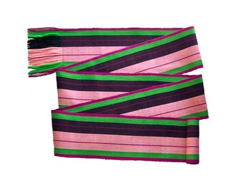 A Touch of Pink Sash, SA71 - Guatemalan, Handwoven Belts - VTG Fair Trade NOS Long Woven Belt - Pirate Sash - Folk Belt, Unisex