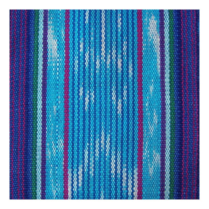 Faja de arándano turquesa, SA78 Cinturón de faja tejida Faja pirata Comercio justo, Vintage, Tela Ikat azul guatemalteca, Cinturones tejidos a mano, Unisex imagen 2