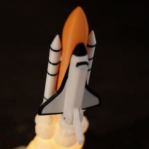 Space Shuttle Launch Night Light - LED Rocket Lamp - NASA Inspired Decor - Space Themed Gift for Kids and Adults