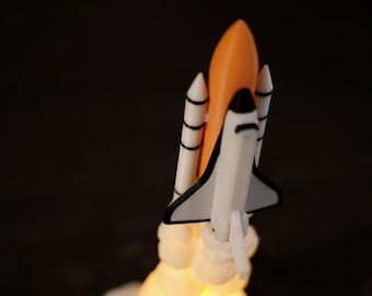 Space Shuttle Launch Night Light: NASA Inspired LED Rocket Lamp