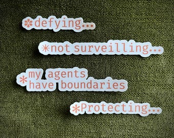AI Code Spinner Verbs Defiant Vinyl Sticker Pack Tech Resistance CLI Developer Humor Gift
