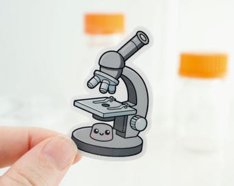 Microscope Sticker Kawaii Water Bottle Laptop Vinyl Science Teacher Gift
