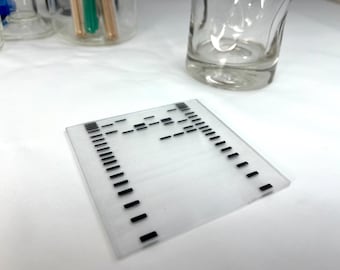 Sous-verre scientifique en gel d'ADN : décoration et cadeau de laboratoire de biologie moléculaire