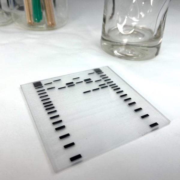 DNA Gel Science Coaster: Molecular Biology Lab Decor and Gift