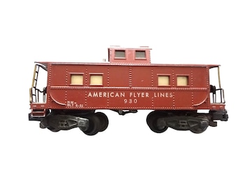 American Flyer Lines 930 Caboose HO Scale Tuscan Red Vintage Train Car 6-51 BLT