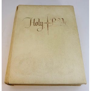 Vintage King James Version Holy Bible Old New Testaments Gold Embossed Cover