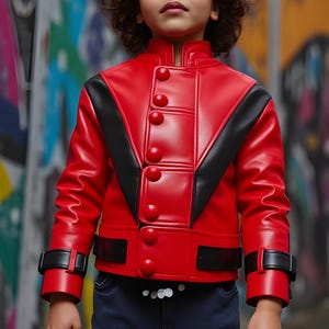 MJ Red and Black Thriller Jacket for Kids