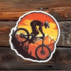 MTB Downhill Rider Stickers, Mountain Bike Decals, Cycling Laptop Sticker, Outdoor Sports Waterproof Sticker, Adventure Bike Helmet Decal