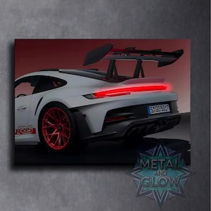 Póster acrílico personalizado con luces de neón / Arte de pared retroiluminado con LED personalizado / Póster automotriz de alta calidad para entusiastas de los automóviles, obsequios